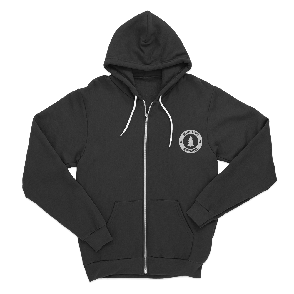 Kuntree logo apparel zip hoodie black